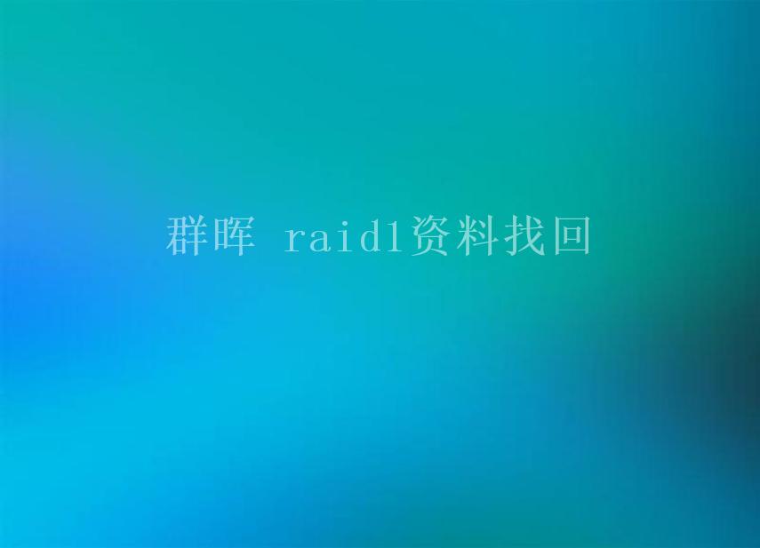 群晖 raid1资料找回2