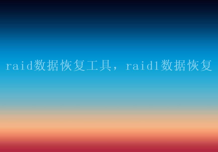 raid数据恢复工具，raid1数据恢复2