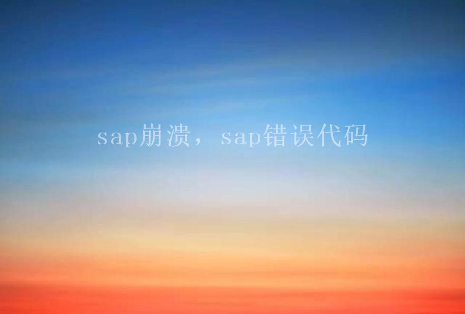 sap崩溃，sap错误代码2