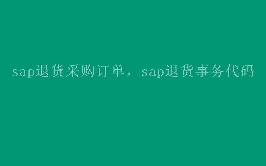 sap退货采购订单，sap退货事务代码2