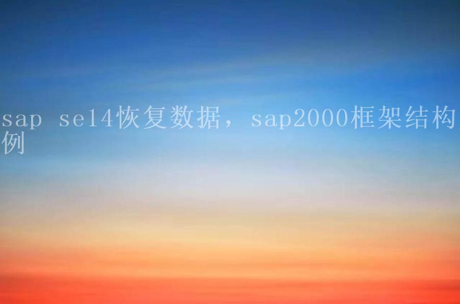 sap se14恢复数据，sap2000框架结构实例1