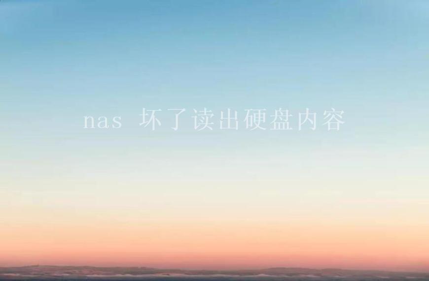 nas 坏了读出硬盘内容1