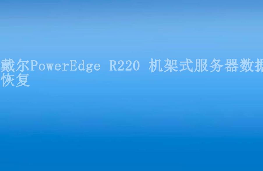 戴尔PowerEdge R220 机架式服务器数据恢复1