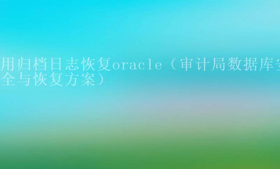 用归档日志恢复oracle（审计局数据库安全与恢复方案）1