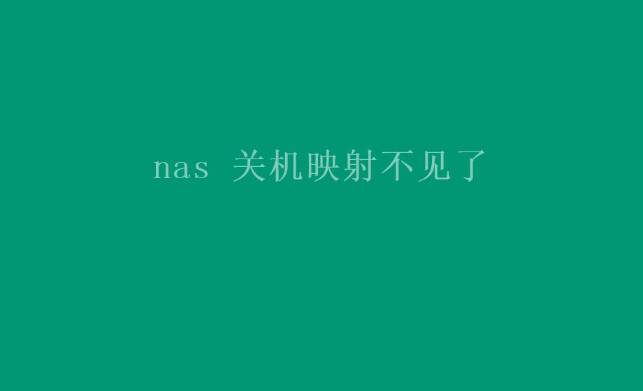 nas 关机映射不见了2