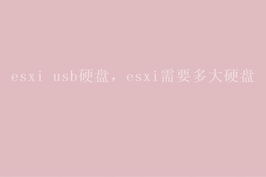 esxi usb硬盘，esxi需要多大硬盘1