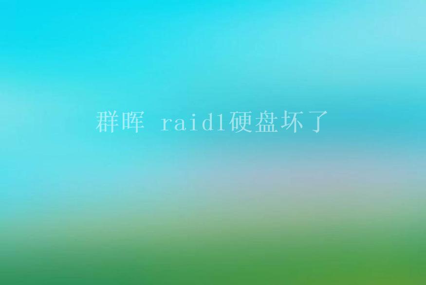 群晖 raid1硬盘坏了2