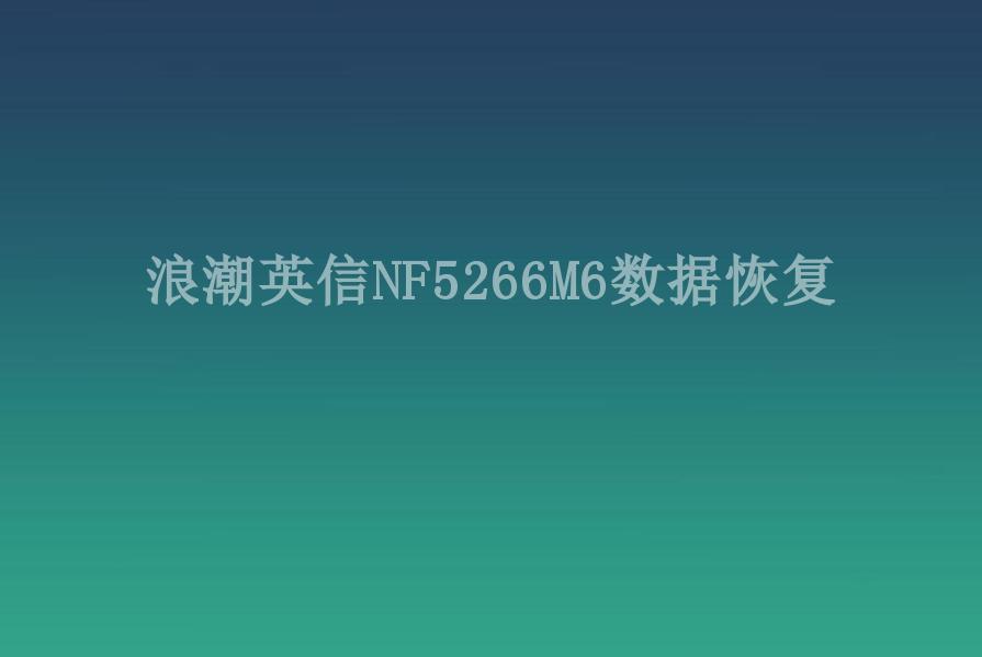 浪潮英信NF5266M6数据恢复2