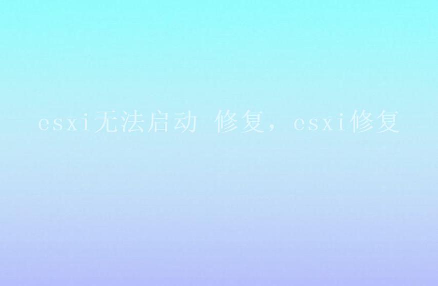 esxi无法启动 修复，esxi修复2