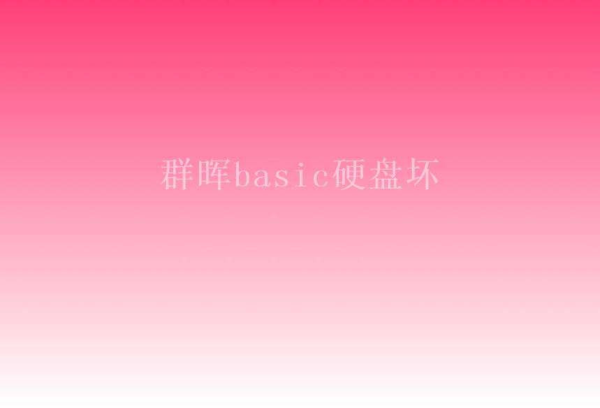 群晖basic硬盘坏2