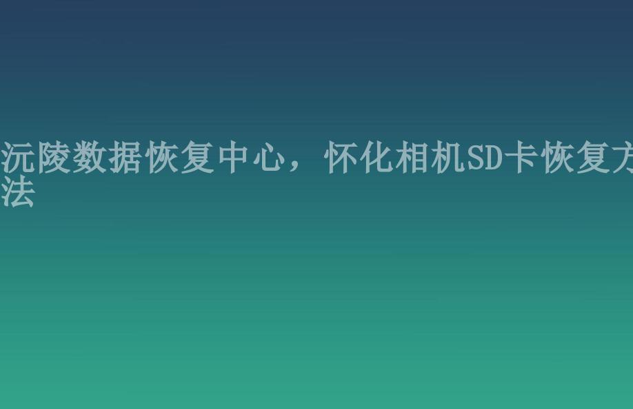 沅陵数据恢复中心，怀化相机SD卡恢复方法1