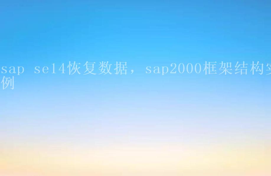 sap se14恢复数据，sap2000框架结构实例2