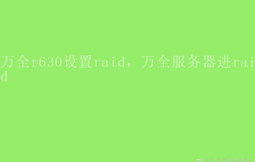 万全r630设置raid，万全服务器进raid1