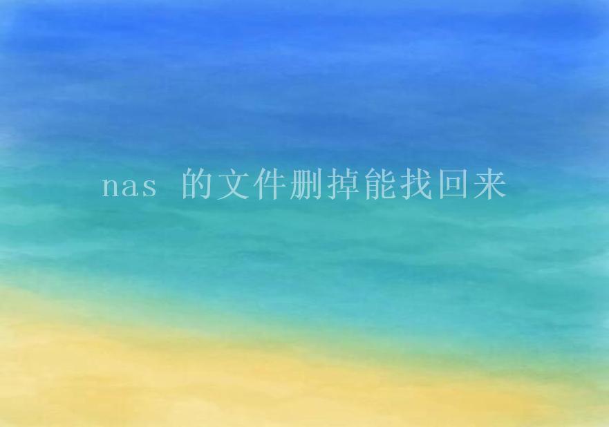 nas 的文件删掉能找回来1