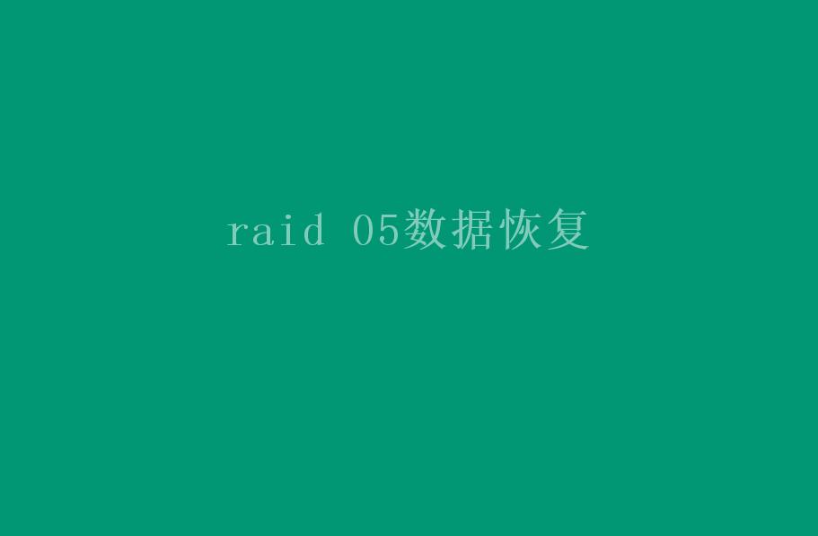 raid 05数据恢复2