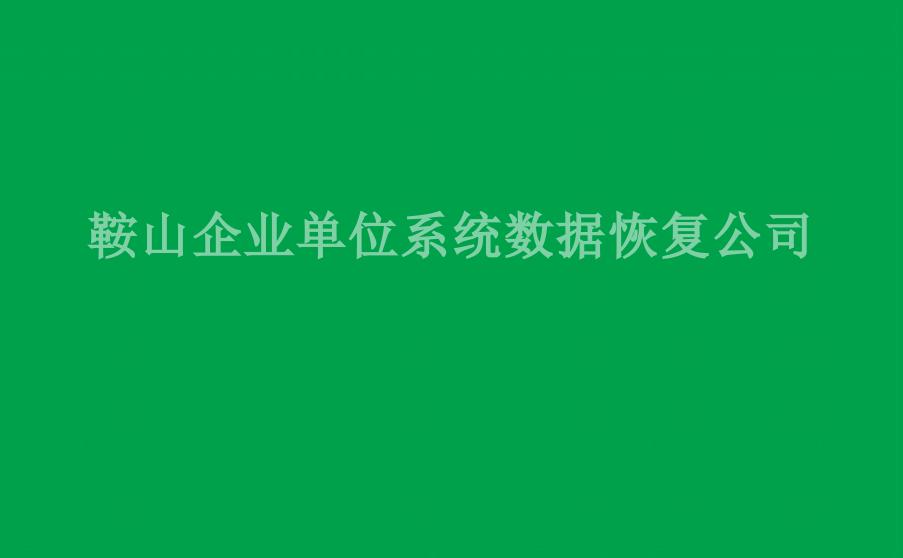 鞍山企业单位系统数据恢复公司2