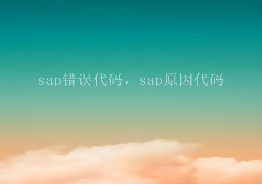 sap错误代码，sap原因代码1