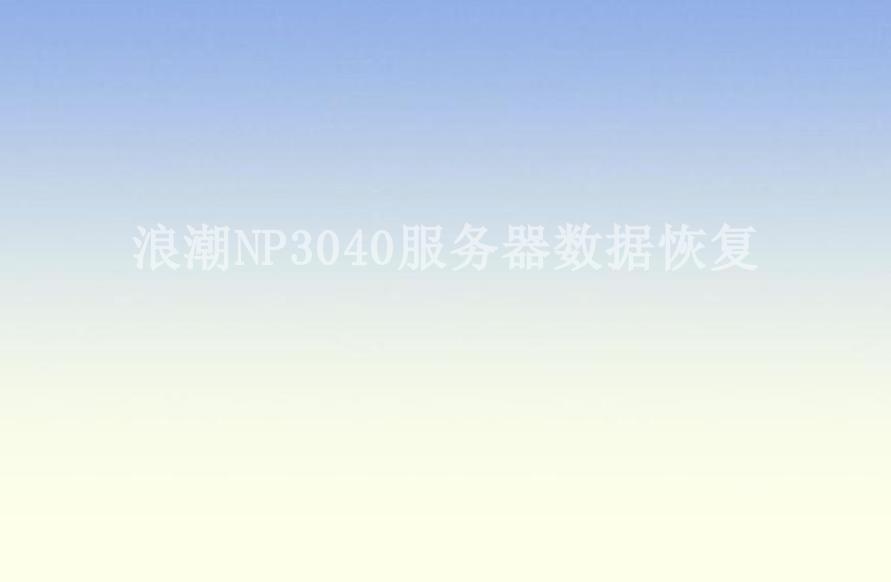 浪潮NP3040服务器数据恢复1