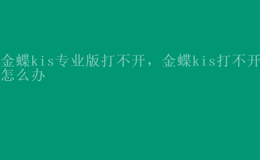 金蝶kis专业版打不开，金蝶kis打不开怎么办2