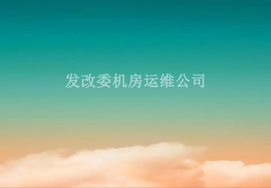 发改委机房运维公司2