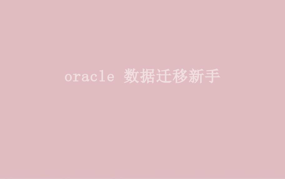 oracle 数据迁移新手2