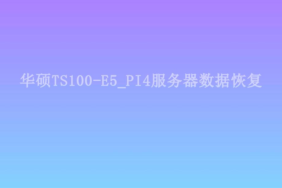 华硕TS100-E5_PI4服务器数据恢复1