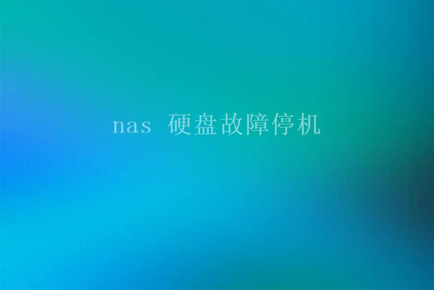 nas 硬盘故障停机1