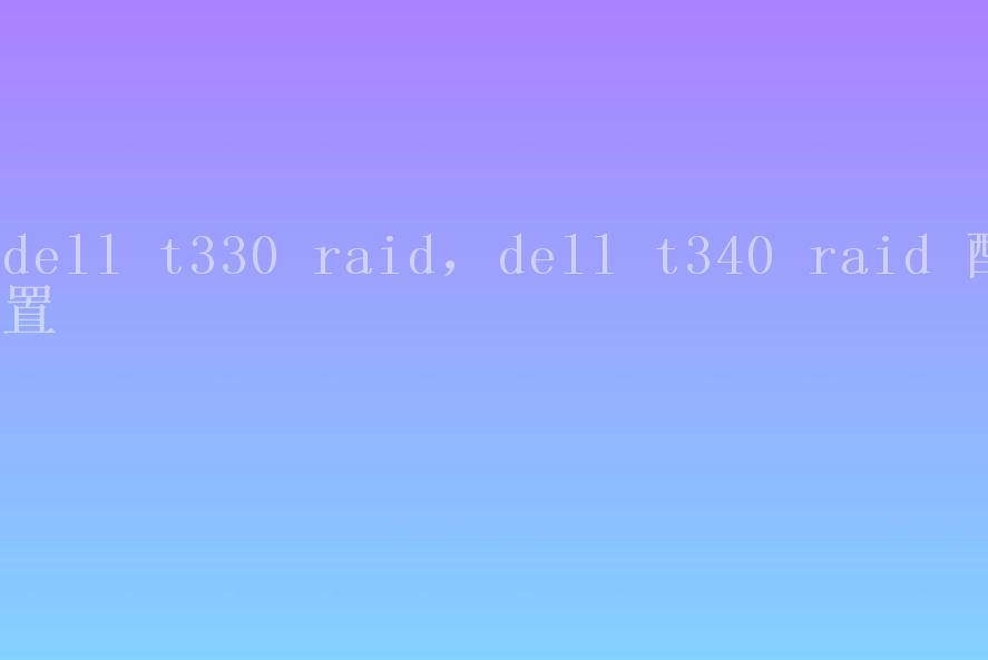 dell t330 raid，dell t340 raid 配置1