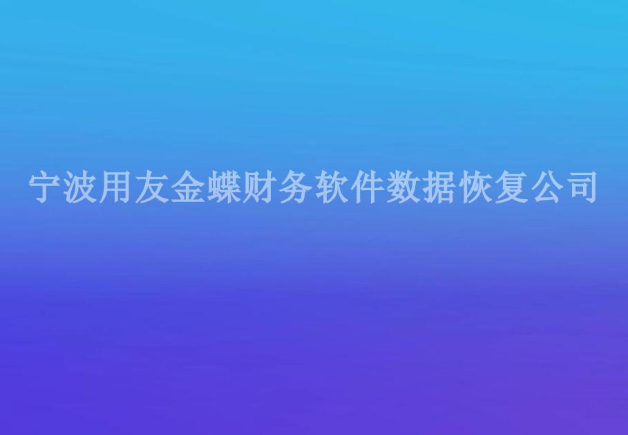 宁波用友金蝶财务软件数据恢复公司1