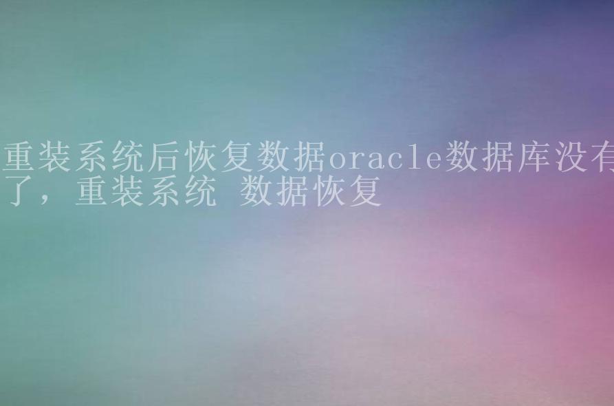 重装系统后恢复数据oracle数据库没有了，重装系统 数据恢复1