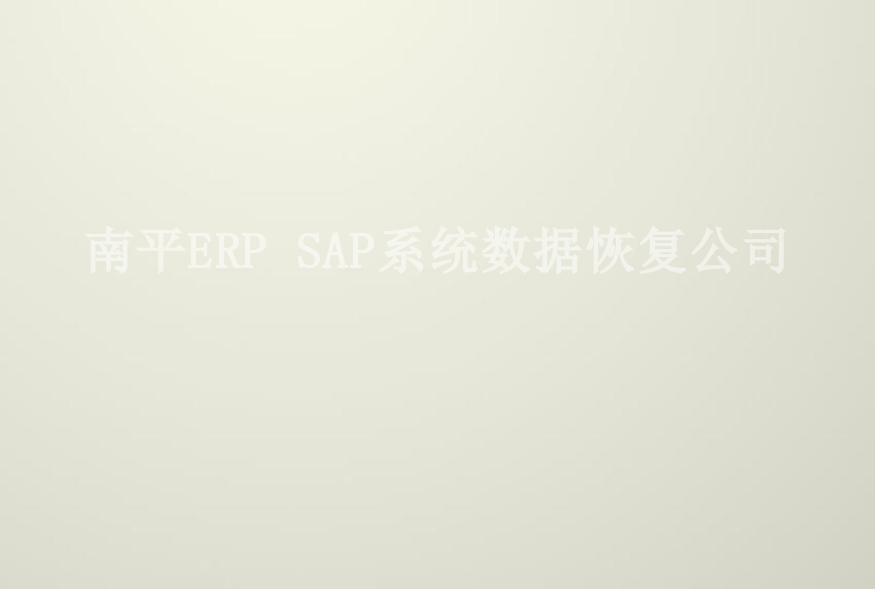 南平ERP SAP系统数据恢复公司2