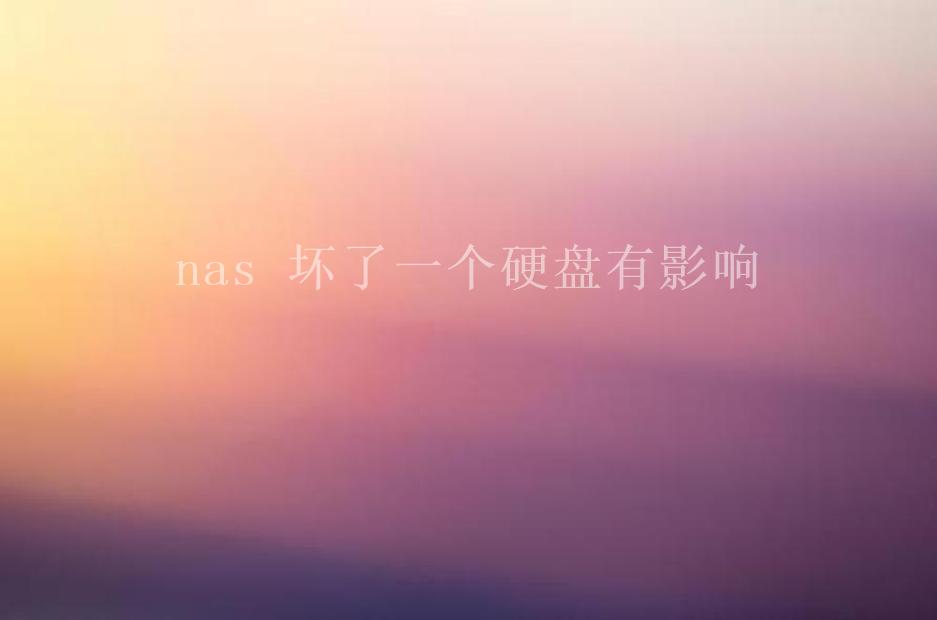 nas 坏了一个硬盘有影响1