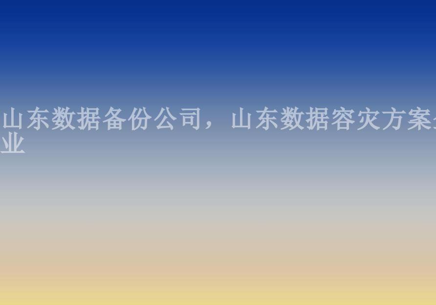 山东数据备份公司，山东数据容灾方案企业2