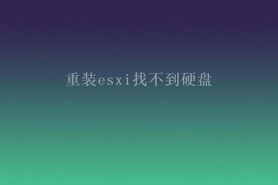 重装esxi找不到硬盘2