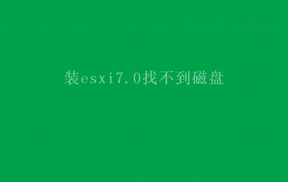 装esxi7.0找不到磁盘2