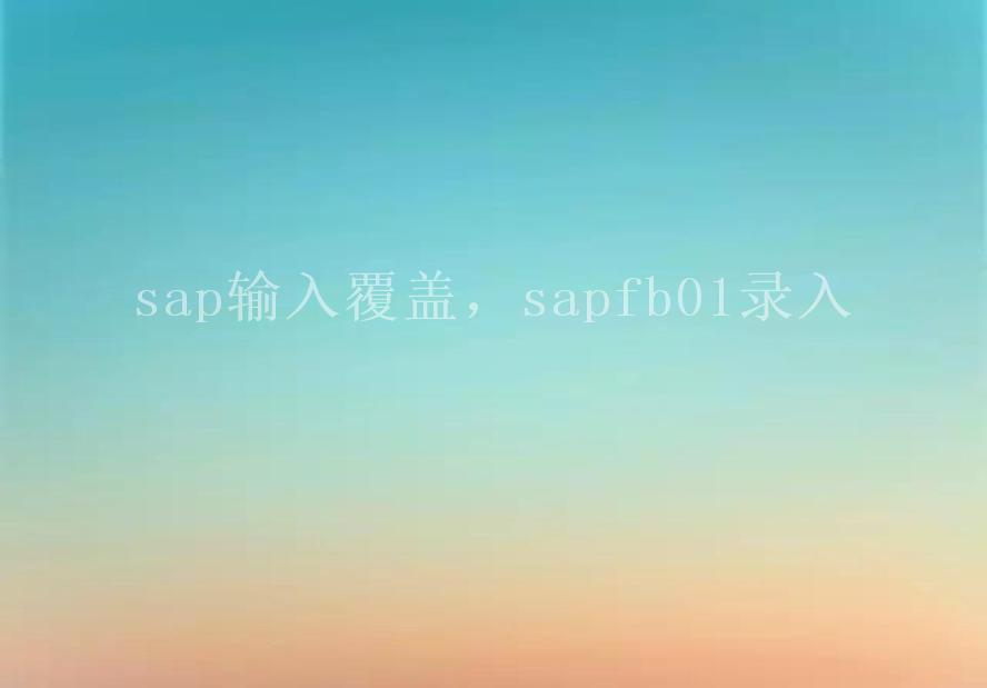 sap输入覆盖，sapfb01录入2