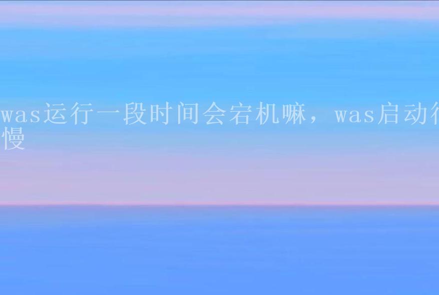 was运行一段时间会宕机嘛，was启动很慢1