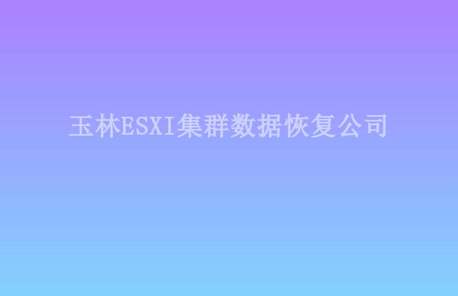 玉林ESXI集群数据恢复公司2