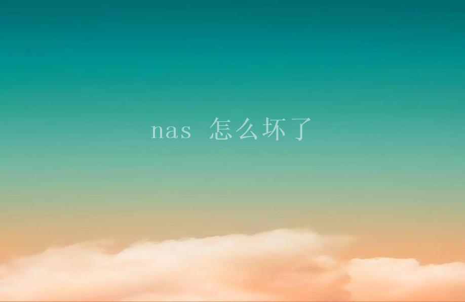 nas 怎么坏了1