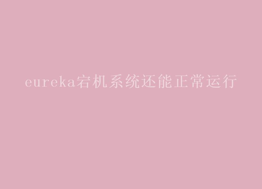 eureka宕机系统还能正常运行1