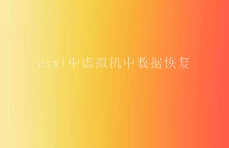 esxi中虚拟机中数据恢复1