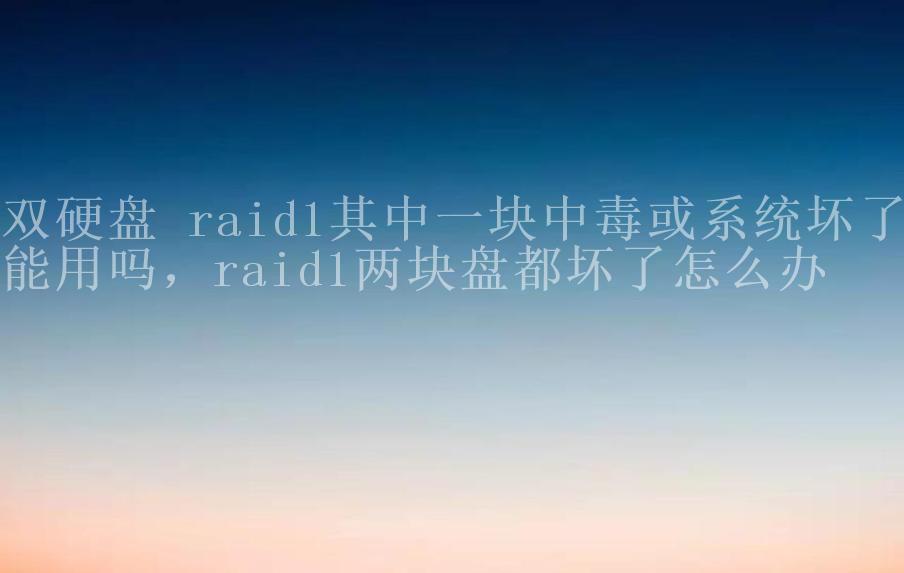 双硬盘 raid1其中一块中毒或系统坏了能用吗，raid1两块盘都坏了怎么办1