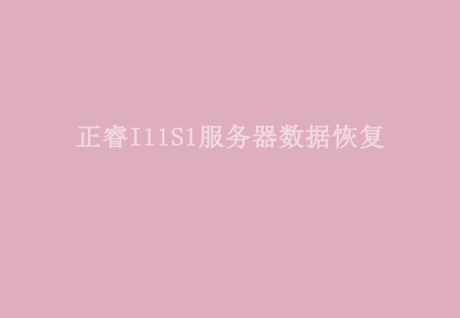 正睿I11S1服务器数据恢复2