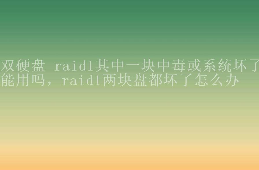 双硬盘 raid1其中一块中毒或系统坏了能用吗，raid1两块盘都坏了怎么办2