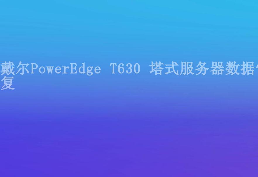 戴尔PowerEdge T630 塔式服务器数据恢复2