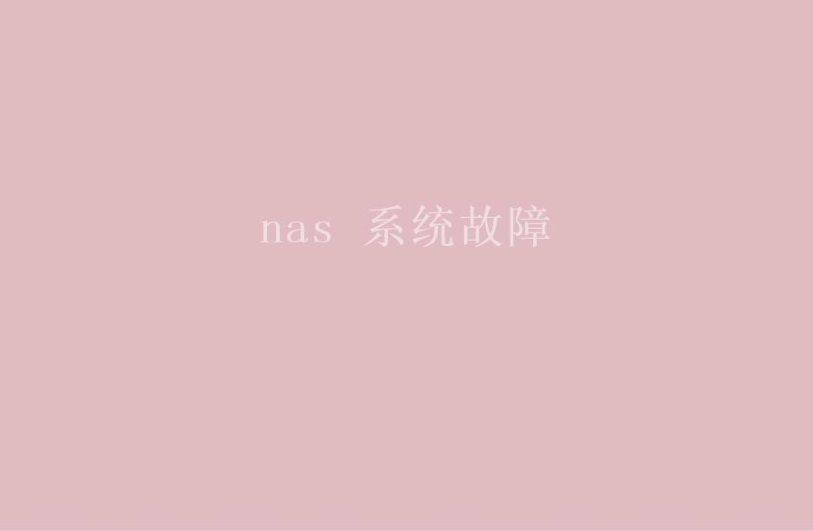 nas 系统故障2