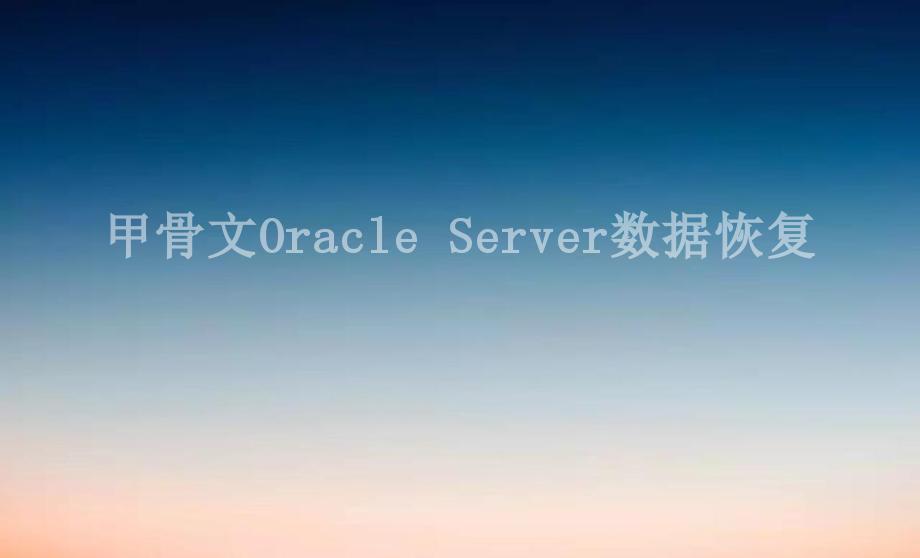 甲骨文Oracle Server数据恢复2