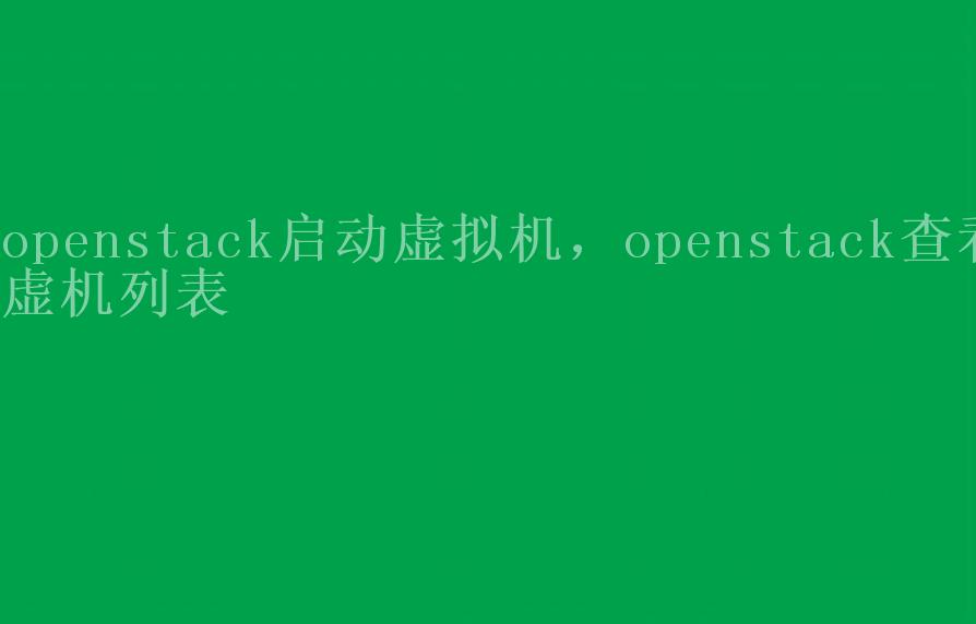 openstack启动虚拟机，openstack查看虚机列表1