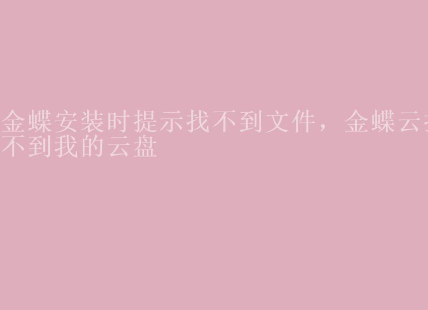 金蝶安装时提示找不到文件，金蝶云找不到我的云盘2