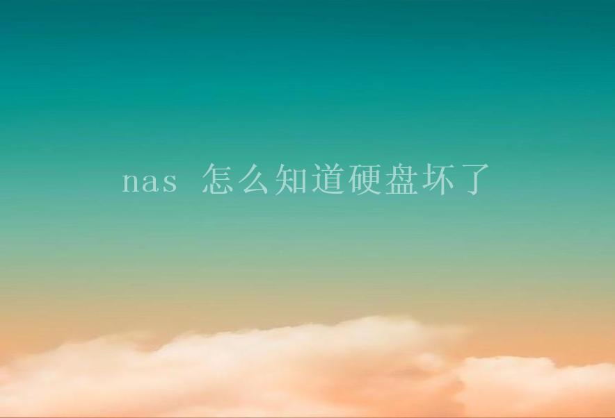 nas 怎么知道硬盘坏了2